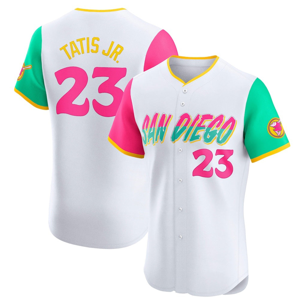 San Diego Padres #23 Fernando Tatis Jr. White MWATKINS City Connect Elite Jersey