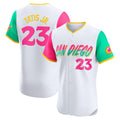 San Diego Padres #23 Fernando Tatis Jr. White MWATKINS City Connect Elite Jersey