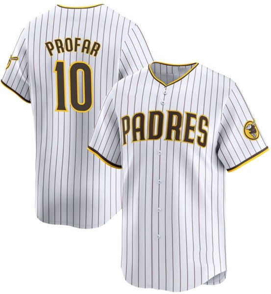 San Diego Padres #10 Jurickson Profar White MWATKINS 2024 Home Limited Stitched Jersey