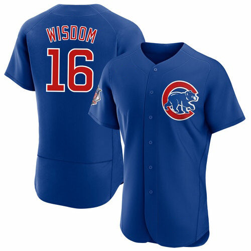 Chicago Cubs #16 Patrick Wisdom Blue MWATKINS Flex Base Stitched Jersey