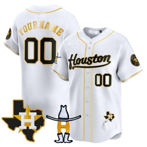 Custom Houston Astros Houston Rodeo Patch Vapor Premier Limited Jersey ¨C White MWATKINS