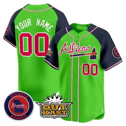 Custom Atlanta Braves Atliens Vapor Premier Limited Jersey ¨CGreen 2 MWATKINS