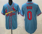 St Louis Cardinals #0 Masyn Winn Blue MWATKINS Cool Base Jersey