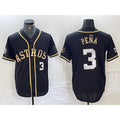 Houston Astros #3 Jeremy Pena Black Gold MWATKINS Player Number Cool Base Jersey