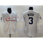 New York Yankees #3 Babe Ruth White MWATKINS Bronx Graffiti Vapor Limited Stitched Jersey