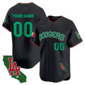 Custom Los Angeles Dodgers Mexico California Patch Vapor Premier Limited Jersey V3 ¨C Black MWATKINS
