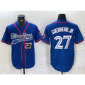 Toronto Blue Jays #27 Vladimir Guerrero Jr Blue MWATKINS Cool Base Stitched Jerseys