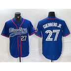Toronto Blue Jays #27 Vladimir Guerrero Jr Blue MWATKINS Cool Base Stitched Jerseys