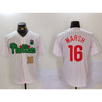 Philadelphia Phillies #16 Brandon Marsh White Green MWATKINS Cool Base Stitched Jerseys