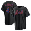 New York Mets #4 Francisco Alvarez Black MWATKINS Alternate Replica Jersey