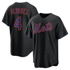 New York Mets #4 Francisco Alvarez Black MWATKINS Alternate Replica Jersey