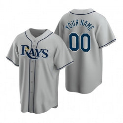 Custom Tampa Bay Rays Gray MWATKINS 2020 Stitched Cool Base Road Jersey
