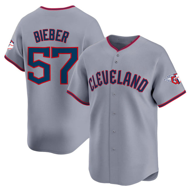 Cleveland Guardians #57 Shane Bieber Gray MWATKINS 2025 Alternate Limited Stitched Jersey