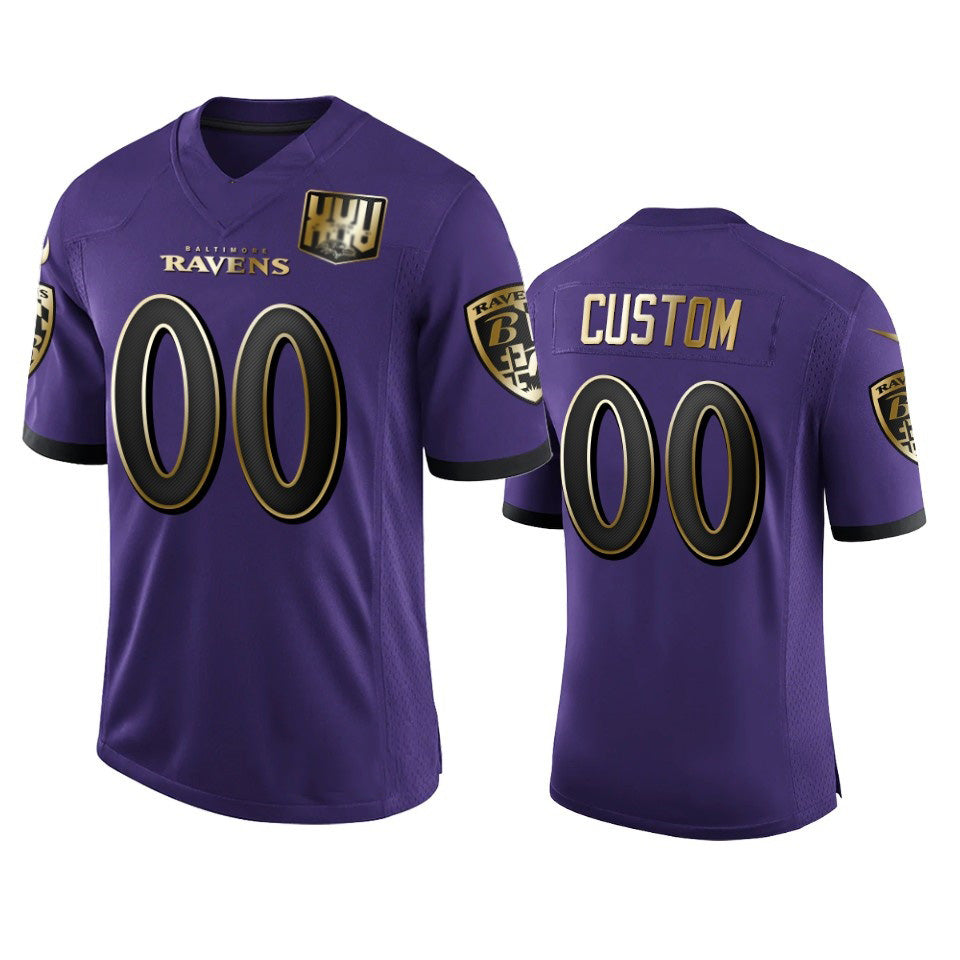 Custom B.Ravens Purple MWATKINS Team 25th Season Golden Limited Jersey