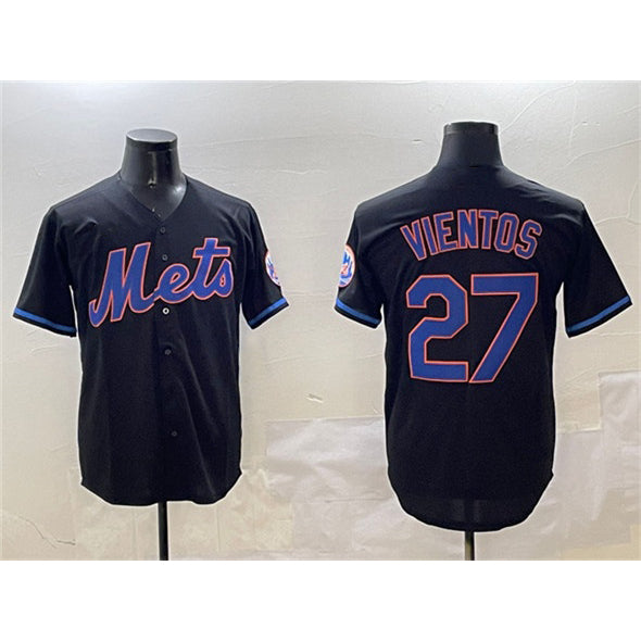 New York Mets #27 Mark Vientos Black MWATKINS Cool Base Stitched Jersey