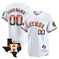 Custom Houston Astros Mexico Texas Patch Vapor Premier Limited Jersey ¨C White MWATKINS