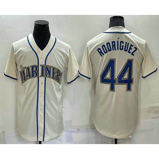 Seattle Mariners #44 Julio Rodriguez Cream MWATKINS Stitched Cool Base Jersey