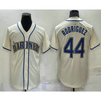 Seattle Mariners #44 Julio Rodriguez Cream MWATKINS Stitched Cool Base Jersey