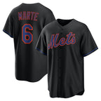 New York Mets #6 Starling Marte Black MWATKINS Alternate Replica Jersey
