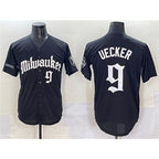 Milwaukee Brewers #9 Bob Uecker Black MWATKINS 'Gothic 414 Shadows Edition' Vapor Premier Limited Stitched Jersey