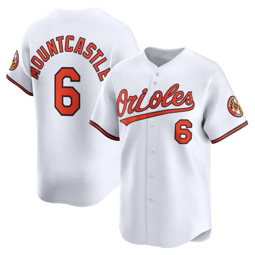 Baltimore Orioles #6 Ryan Mountcastle White MWATKINS Home Limited Player Jersey