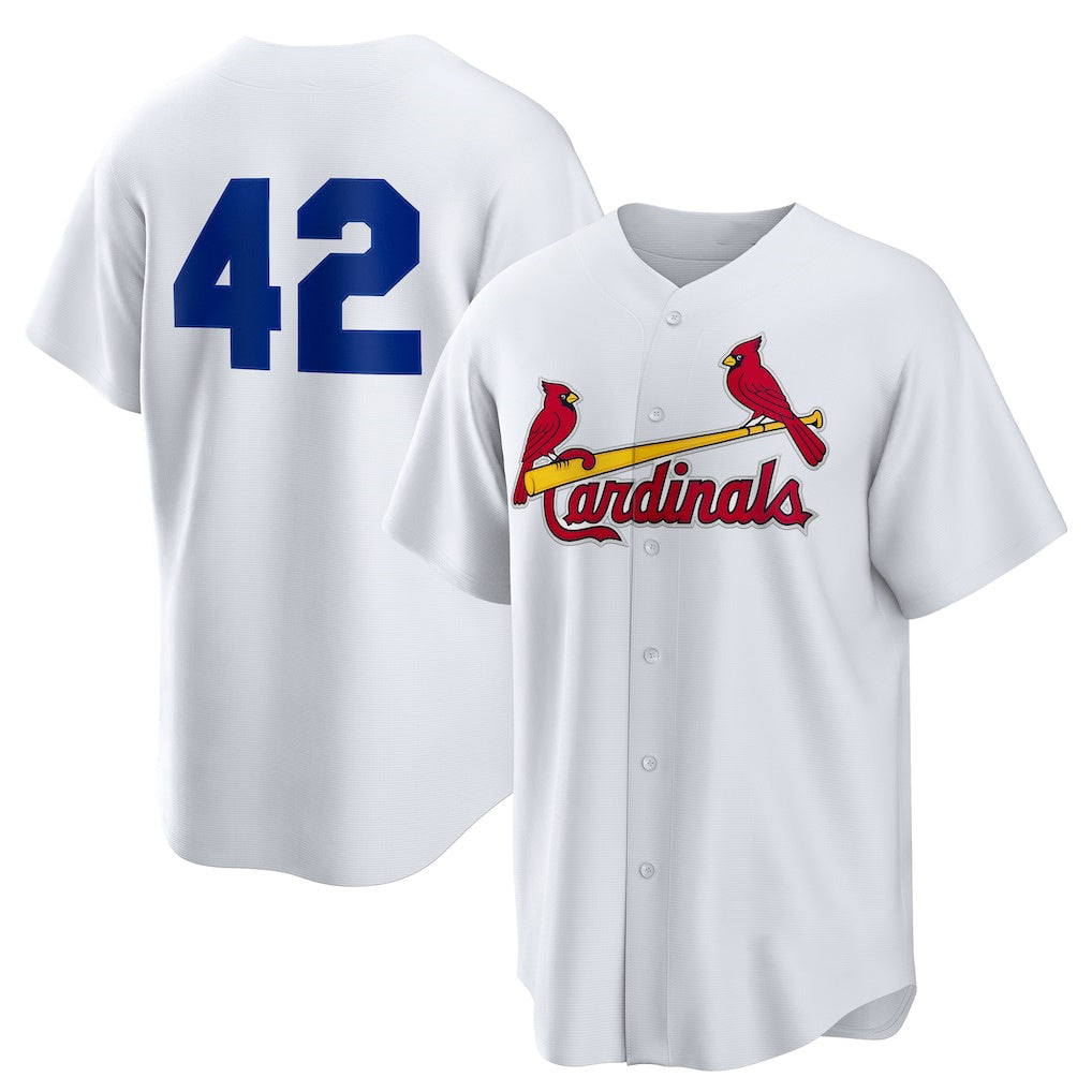 St. Louis Cardinals #42 Jackie Robinson White MWATKINS Home 2025 Day Replica Jersey