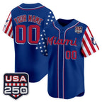 Custom Miami Marlins Royal MWATKINS America 250 Edition Vapor Premier Limited Stitched Jerseys