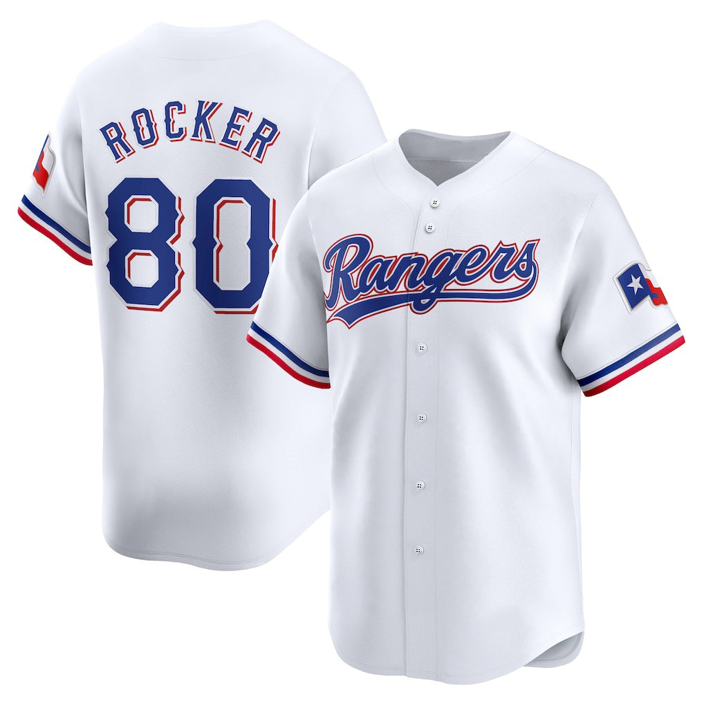 Texas Rangers #80 Kumar Rocker White MWATKINS Home Limited Player Jersey