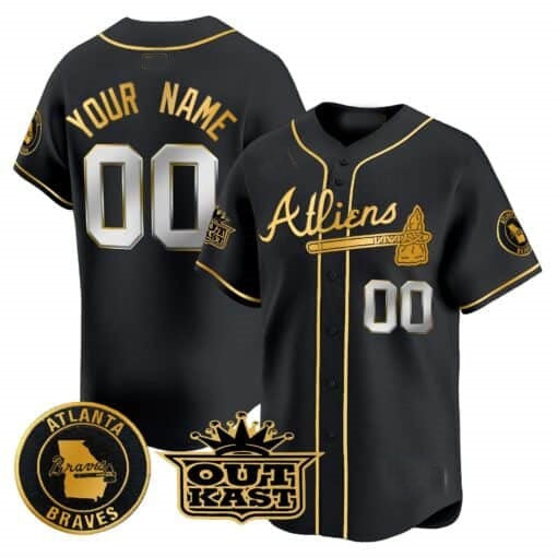 Custom Atlanta Braves Atliens Vapor Premier Limited Jersey ¨C Black MWATKINS