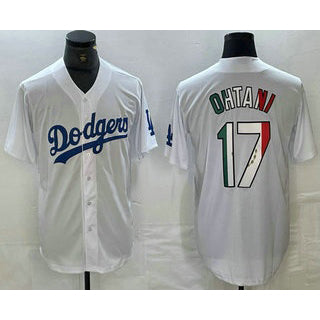 Los Angeles Dodgers #17 Shohei Ohtani Mexico White MWATKINS Cool Base Stitched Jersey 2