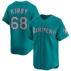 Seattle Mariners #68 George Kirby Aqua MWATKINS Limited Stitched Jersey