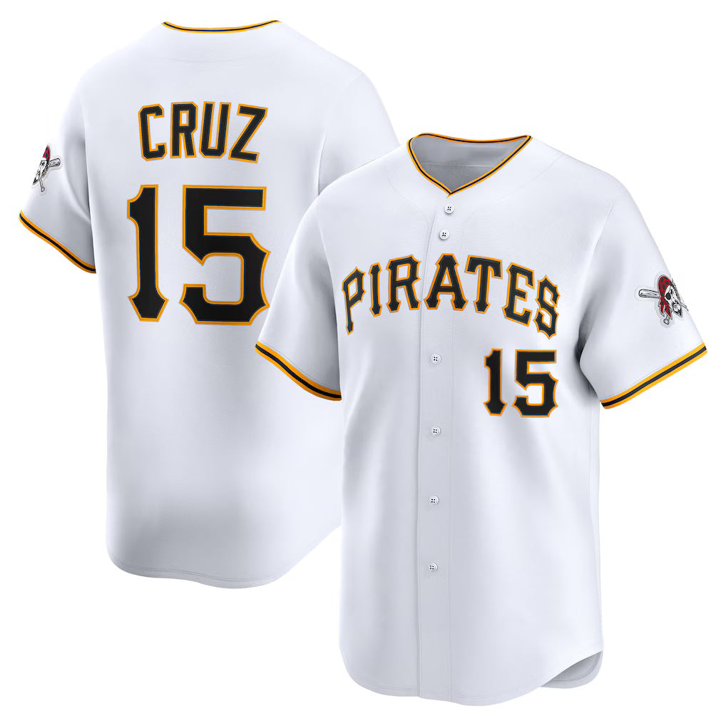 Pittsburgh Pirates #15 Oneil Cruz White MWATKINS Home Limited Player Jersey
