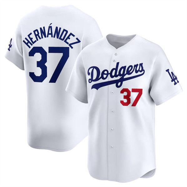 Los Angeles Dodgers #37 Teoscar Hernandez White MWATKINS 2024 Home Limited Stitched Jersey
