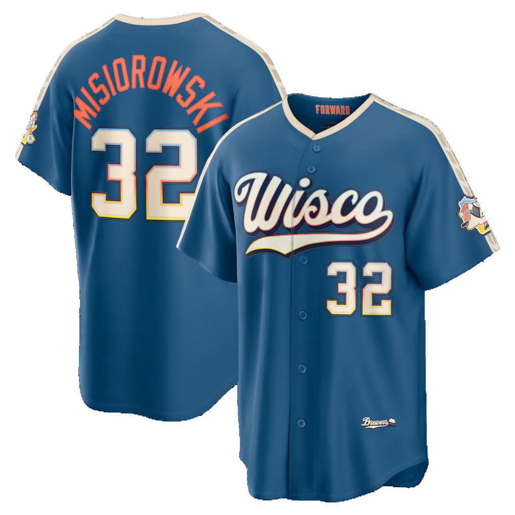 Milwaukee Brewers #32 Jacob Misiorowski Mineral Blue MWATKINS 2026 City Connect Stadium Jersey