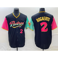 San Diego Padres #2 Xander Bogaerts Number 2022 Black MWATKINS City Connect Cool Base Stitched Jersey