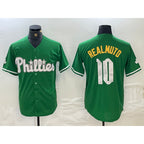 Philadelphia Phillies #10 JT Realmuto Kelly Green MWATKINS Cool Base Jersey
