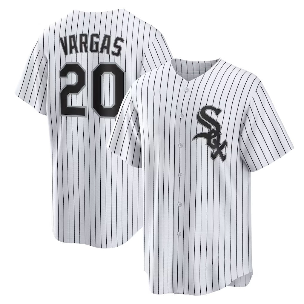 Chicago White Sox #20 Miguel Vargas White MWATKINS Home Replica Jersey