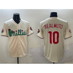 Philadelphia Phillies #10 J.T. Realmuto Cream MWATKINS Phanatic Limited Stitched Jersey