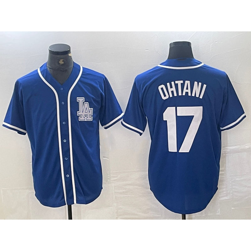 Los Angeles Dodgers #17 Shohei Ohtani Blue MWATKINS Cool Base Stitched Jersey