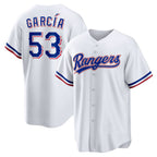 Texas Rangers #53 Adolis Garcia White MWATKINS Home Replica Jersey
