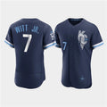 Kansas City Royals #7 Bobby Witt Jr. 2022 Navy MWATKINS City Connect Flex Base Stitched Jersey