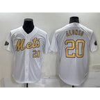 New York Mets #20 Pete Alonso Number White MWATKINS 2022 All Star Stitched Cool Base Jersey