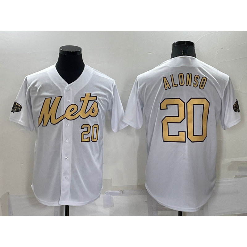 New York Mets #20 Pete Alonso Number White MWATKINS 2022 All Star Stitched Cool Base Jersey