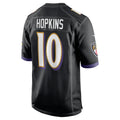 B.Ravens #10 DeAndre Hopkins Black MWATKINS Alternate Game Jersey