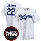 Los Angeles Dodgers #22 Clayton Kershaw White MWATKINS 2025 World Tour Tokyo Series Home Stitched Jersey