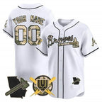 Custom Atlanta Braves Armed Forces Day Vapor Premier Limited Jersey ¨C White MWATKINS