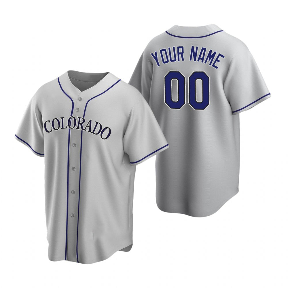 Custom Colorado Rockies Gray MWATKINS Stitched Cool Base Road Jersey