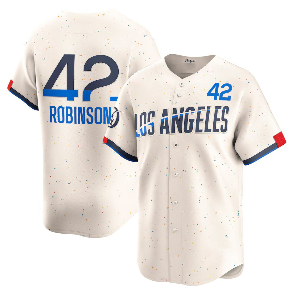 Los Angeles Dodgers #42 Jackie Robinson Cream MWATKINS City Connect Limited Player Jersey