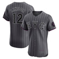 New York Mets #12 Francisco Lindor Gray MWATKINS City Connect Elite Jersey