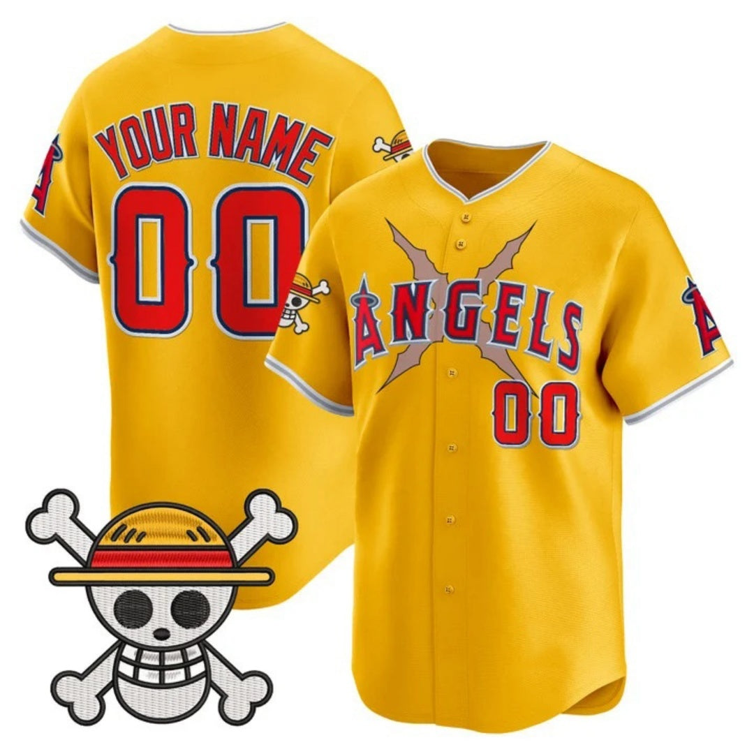 Custom Los Angeles Angels x One Piece Gold MWATKINS Vapor Premier Limited Jersey - Stitched